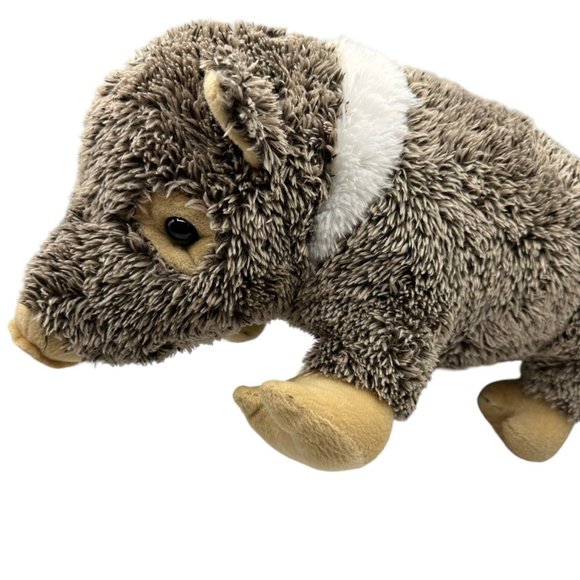 Fiesta JAVELINA Aardvark Plush Stuffed Animal 15" Bear Stuffed Brown White Toy - Picture 3 of 6